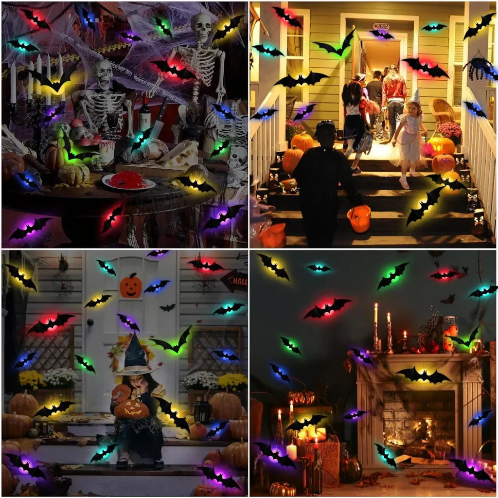 GlowWing - Glowing 3D Bats Halloween Wall Decoration Stickers