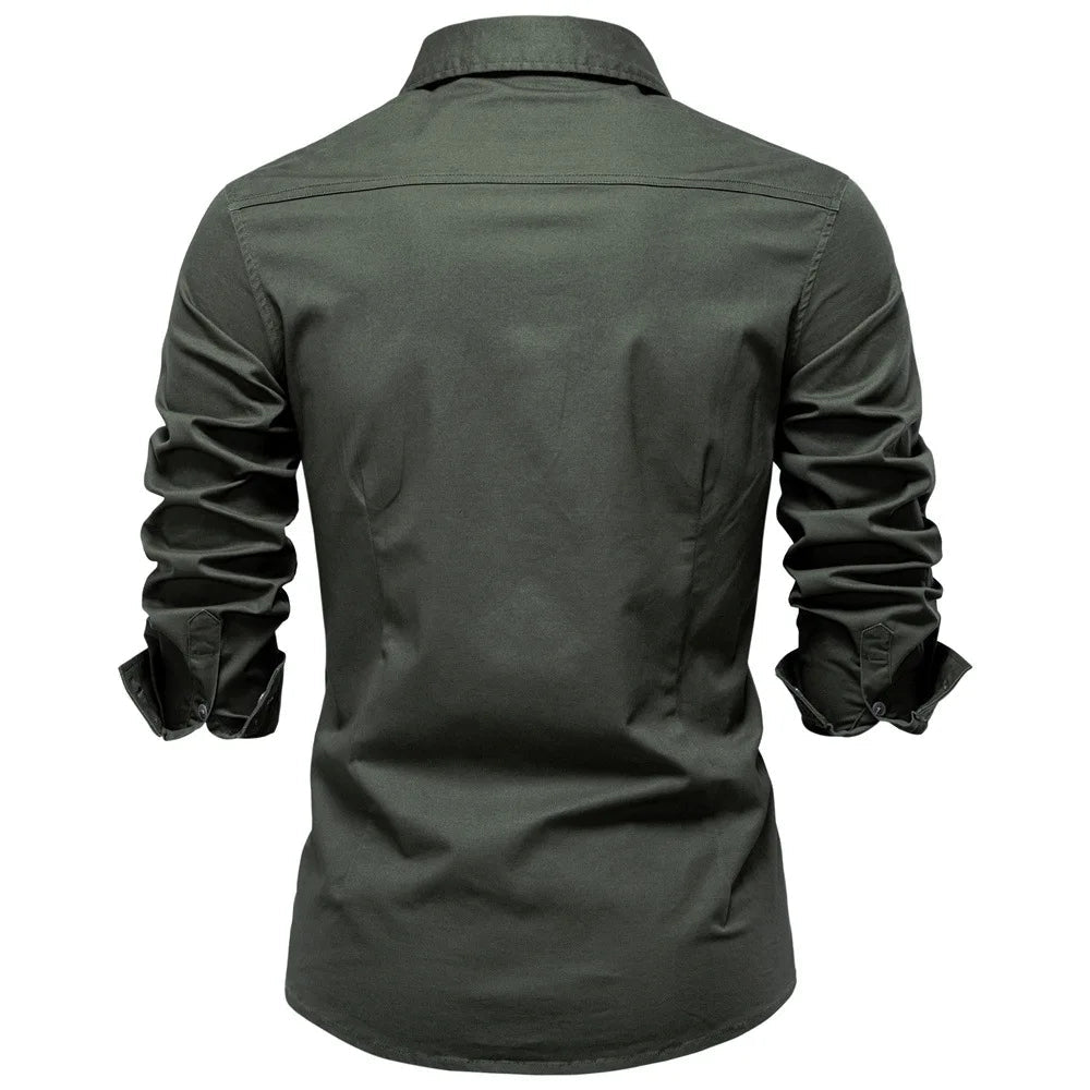 Norbwaldmir - Long Sleeve Cotton Shirt