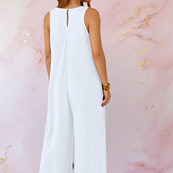 Natasa - Comfortable Jumpsuit With V-Neck And Wide Legs
