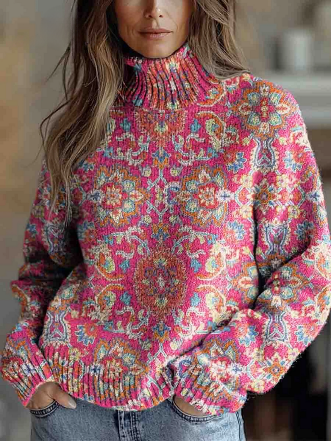 Miraen - Long Sleeves Turtleneck Sweater