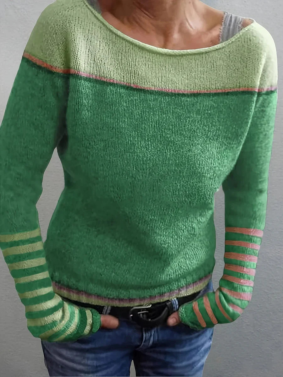 Talithia – Striped Knitted Long Sleeve Sweater