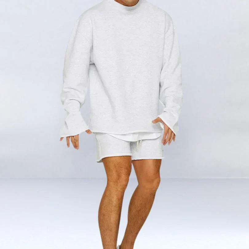 Leszek - Stylish Long Sleeve Sweater Shirts With Shorts