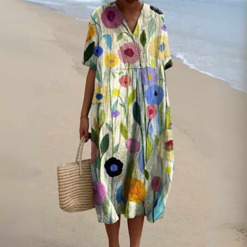 Lora - Colorful Floral Summer Dress