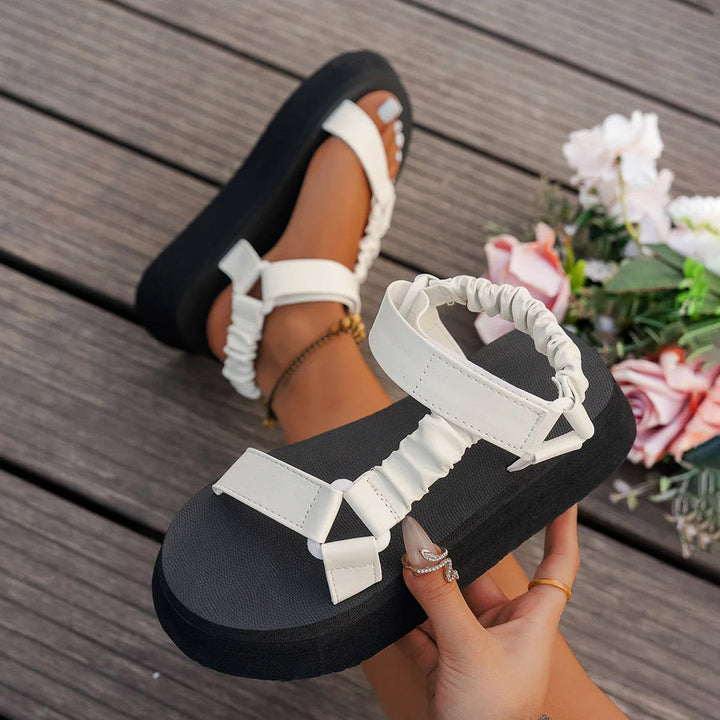 Neelee - Velcro Strap Platform Sandals