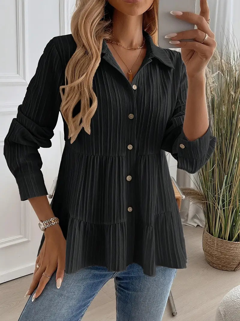 Majlinda - Stylish Long Sleeve Shirt With Button