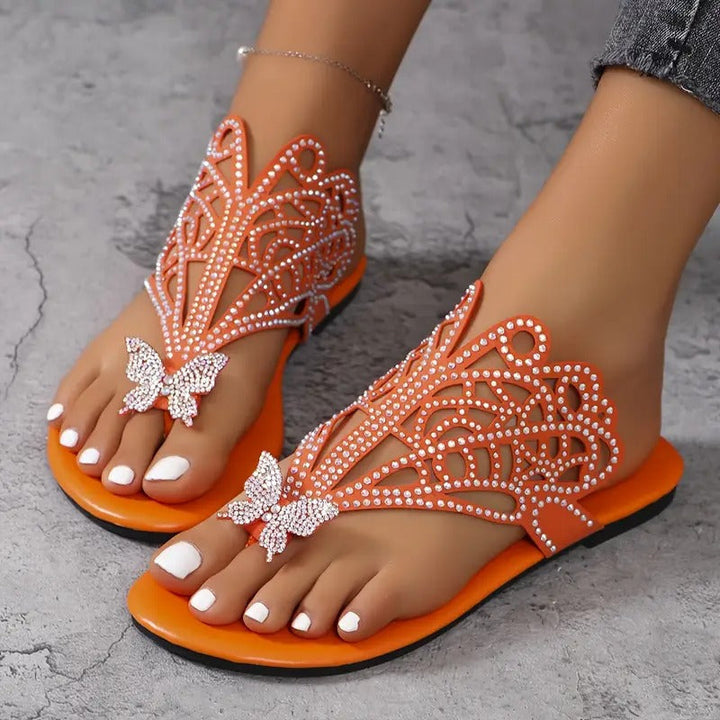 Rosalia - Stylish Leather Sandal With Butterfly Cover