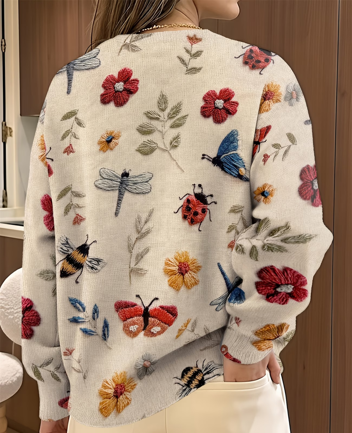 Neriita - Sweater With Floral and Insect Print