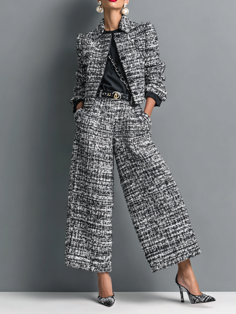 Elenea - Stylish Long Sleeved Jacket And Casual Pant