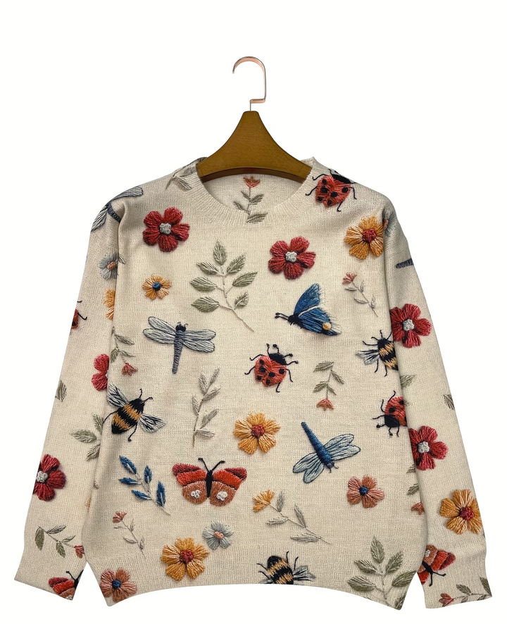 Neriita - Sweater With Floral and Insect Print