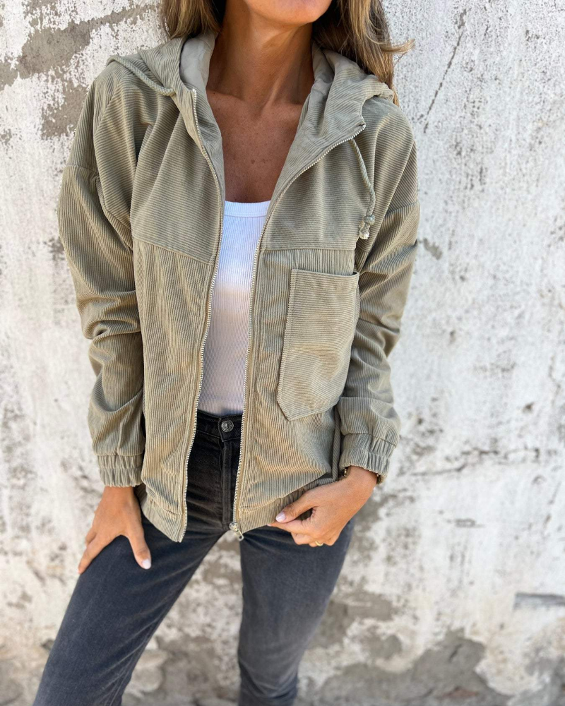 Adiana - Long Sleeve Jacket With Zip Up