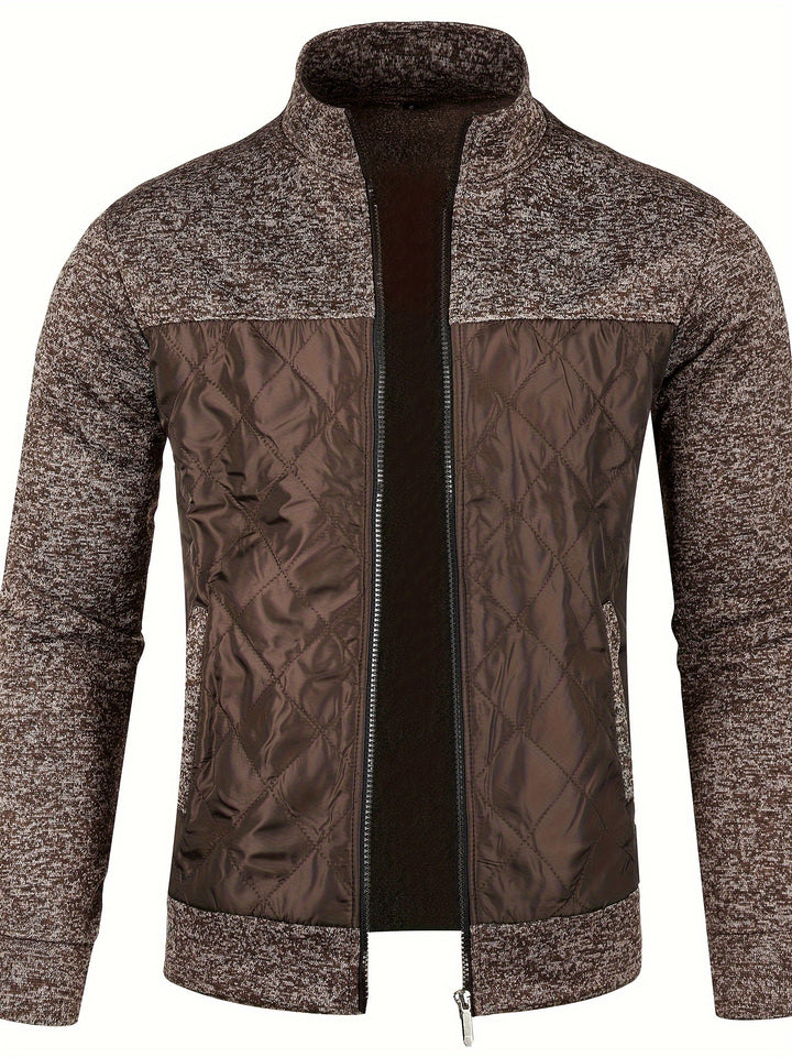Grzegorz - Long Sleeve Knitted Jacket With Zip Up