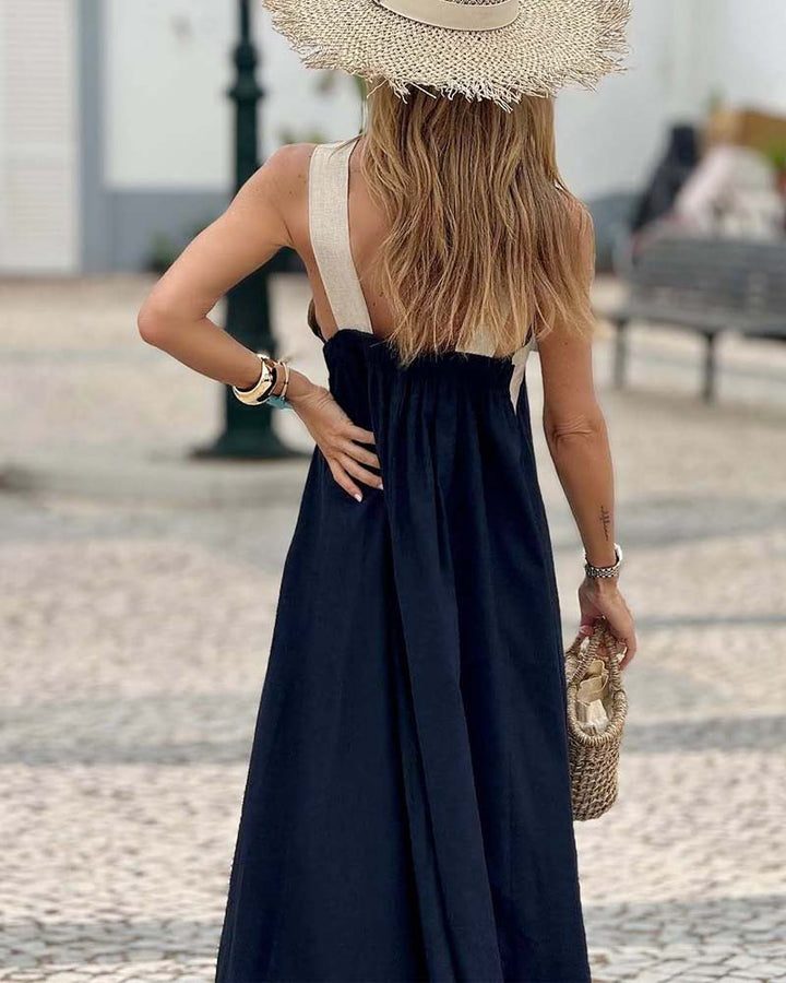 Giana - Elegant Backless Dress With Crossover Neck