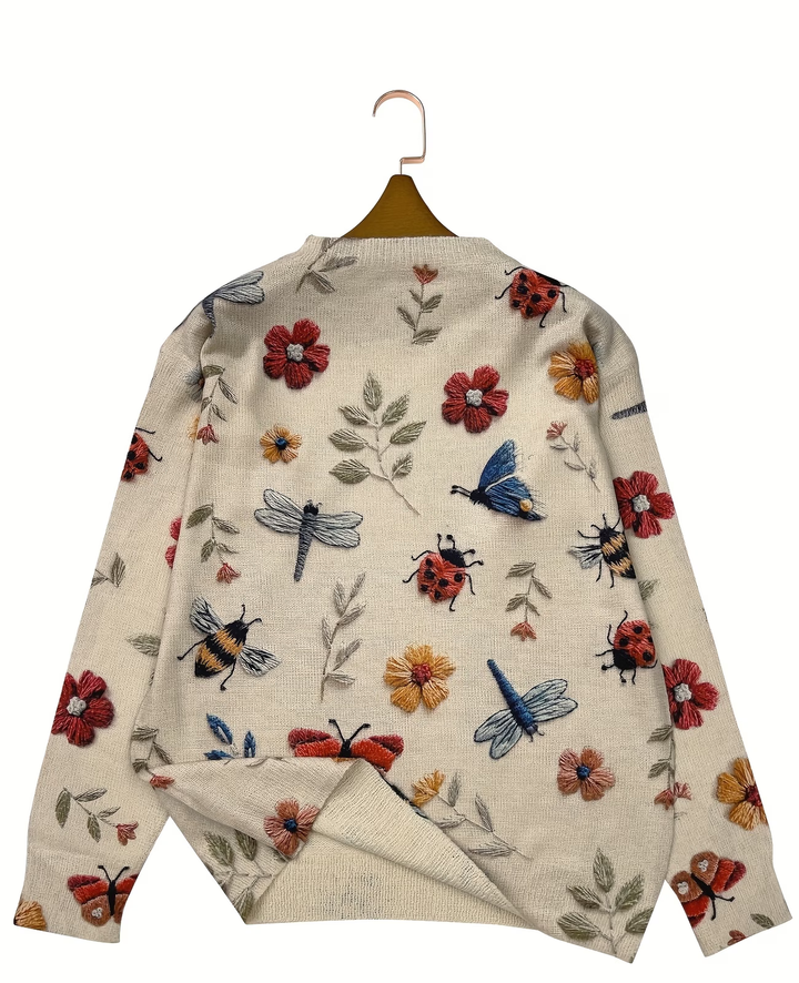 Neriita - Sweater With Floral and Insect Print