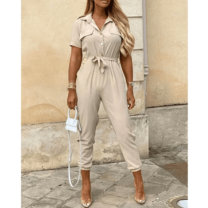 Hallie - Women's Elegant Stylish Jumpsuit with Belt