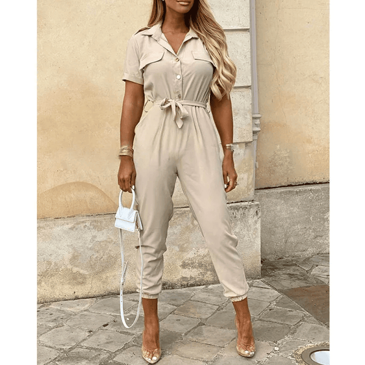 Hallie - Women's Elegant Stylish Jumpsuit with Belt