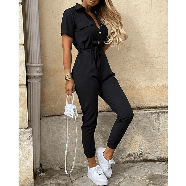 Hallie - Women's Elegant Stylish Jumpsuit with Belt