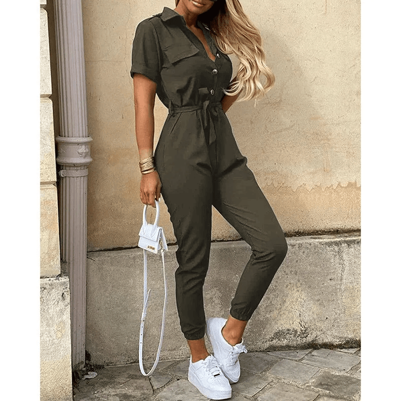 Hallie - Women's Elegant Stylish Jumpsuit with Belt