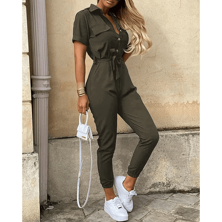 Hallie - Women's Elegant Stylish Jumpsuit with Belt