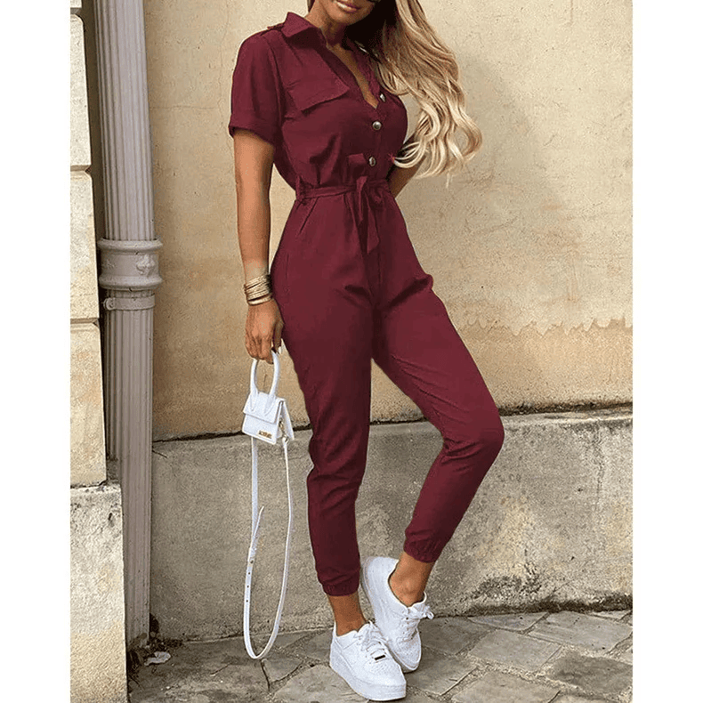 Hallie - Women's Elegant Stylish Jumpsuit with Belt