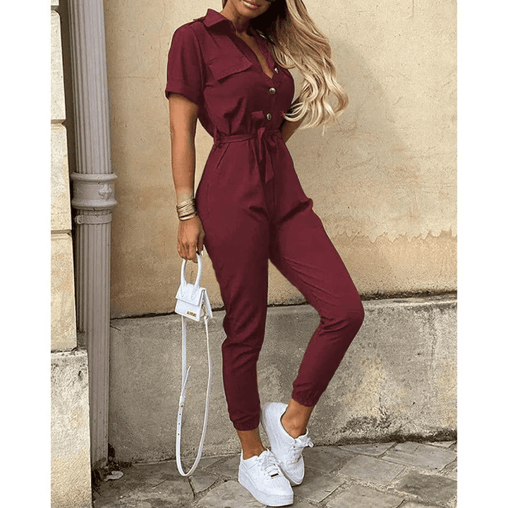 Hallie - Women's Elegant Stylish Jumpsuit with Belt