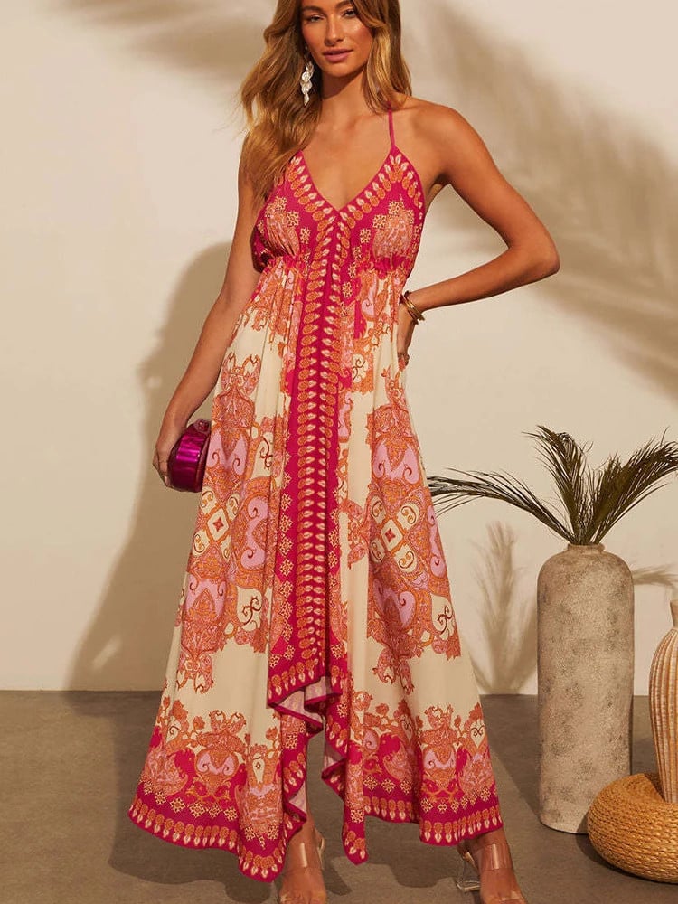 Delfina - Summer V-Neck Bohemian Long Dress