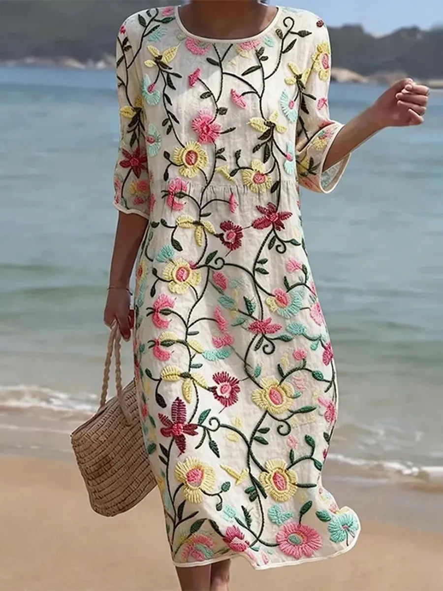 Jilynn - Maxi Dress With Floral Embroidery