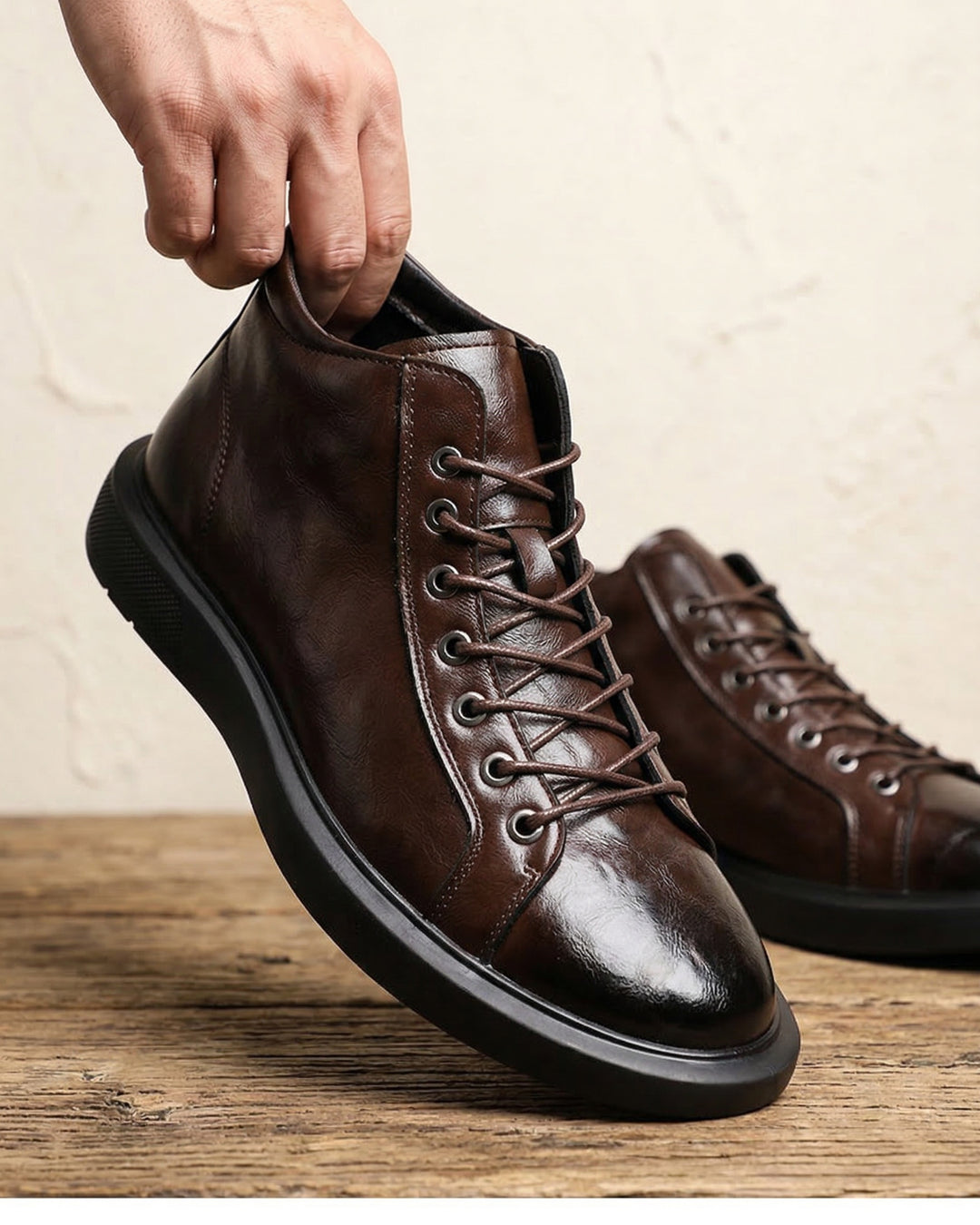 Kervens - Leather Lace-Up Boots
