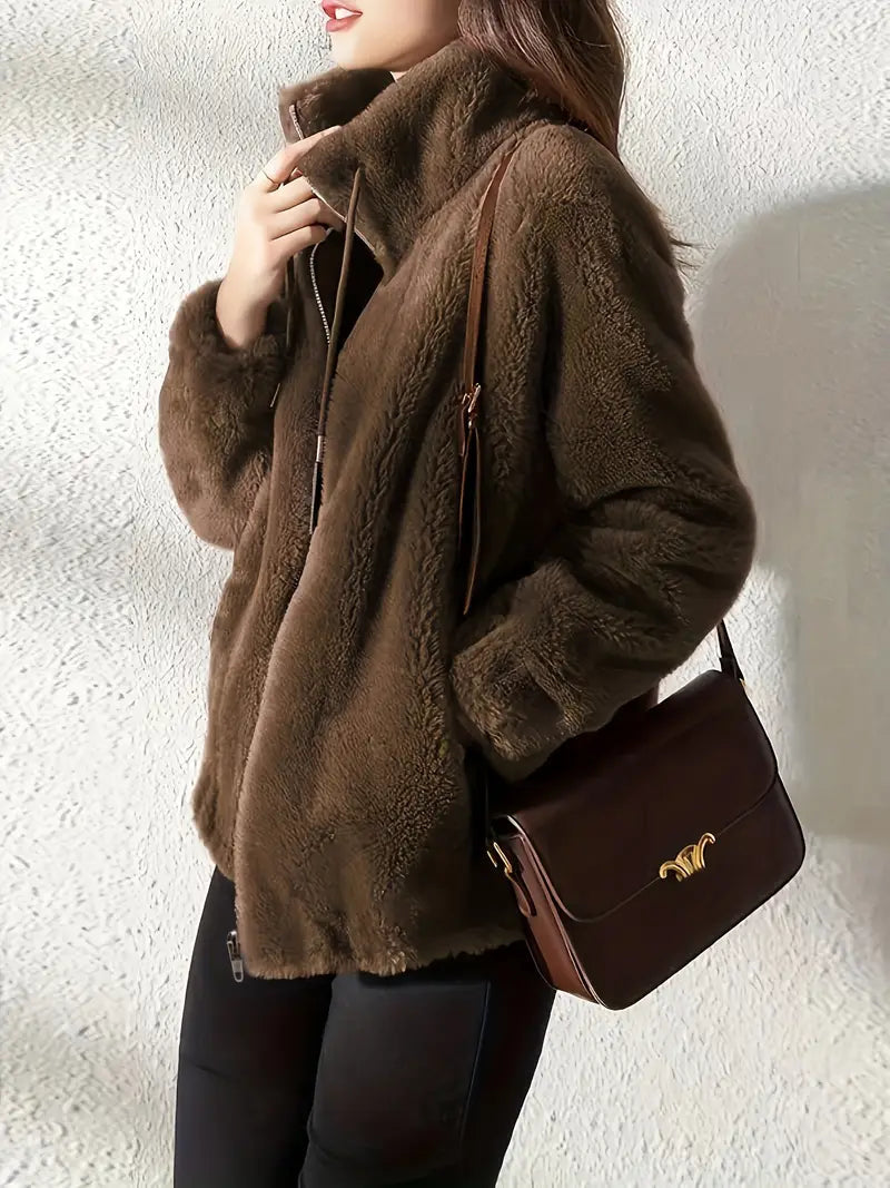Maliza - Stylish Furry Fleece Jacket