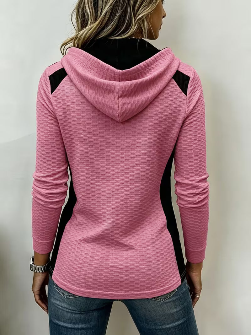 Kalisita - Textured Colorblock Hooded Top