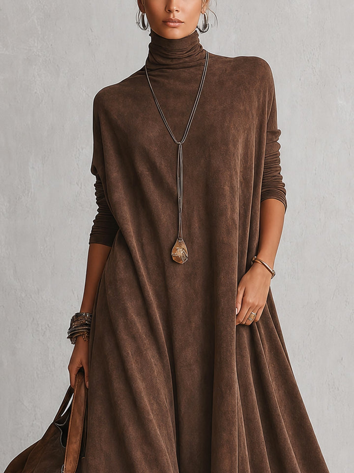 Opheuta - Long Sleeve Maxi Dress With Vintage Style