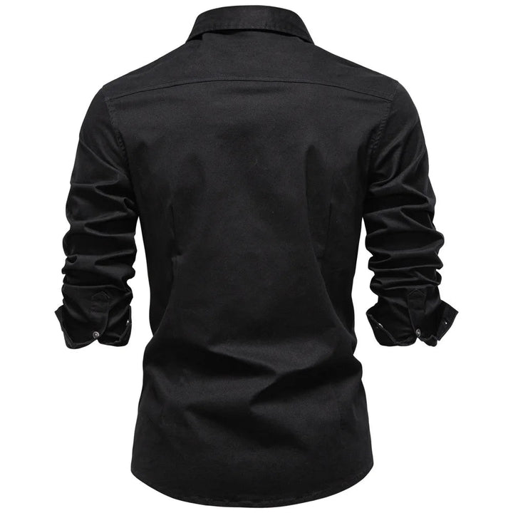 Norbwaldmir - Long Sleeve Cotton Shirt