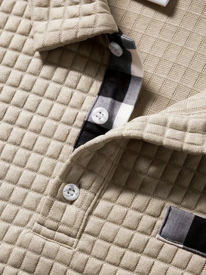 Hughes - Casual Thick Knit Button-Up Shirt