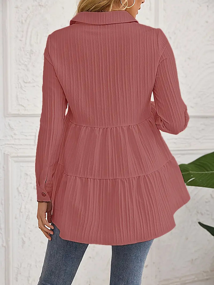 Majlinda - Stylish Long Sleeve Shirt With Button