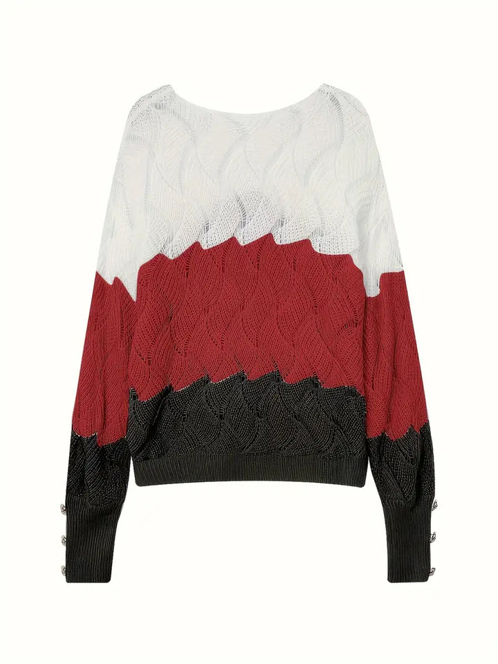 Renilda - Elegant V-Neck Knitted Sweater