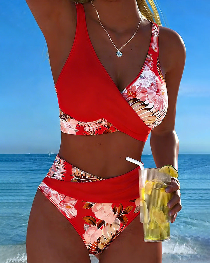 Hinari - Floral High Waisted Bikini Set