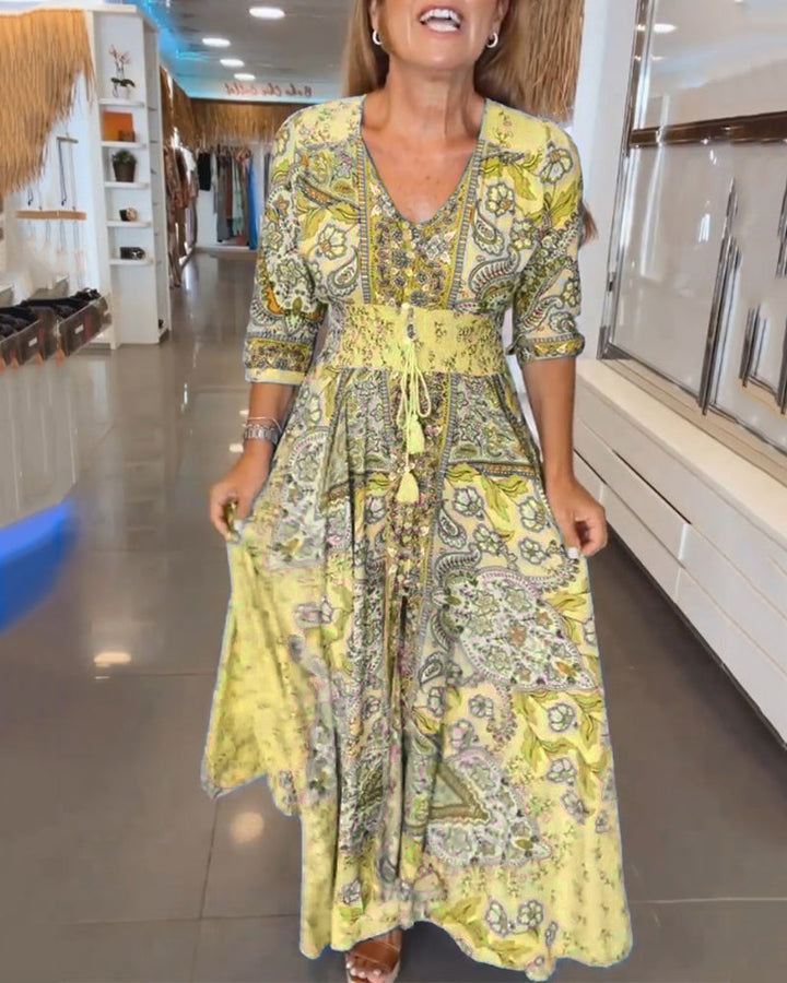Taylor - V-Neck 3/4 Sleeve  Dress
