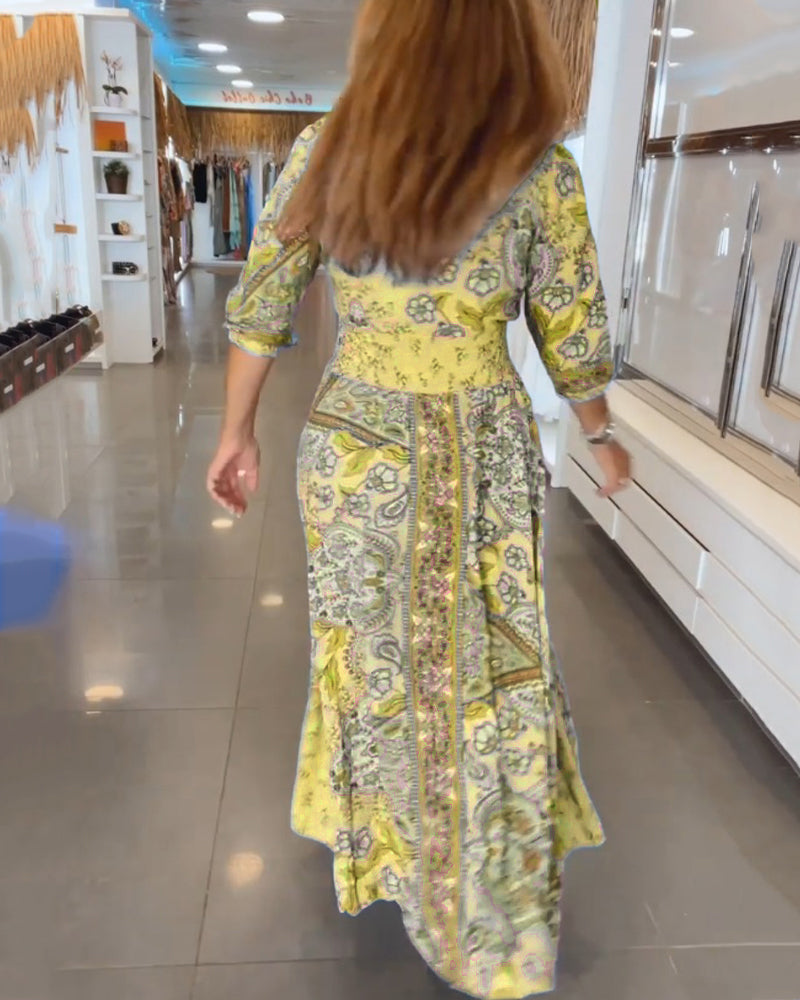 Taylor - V-Neck 3/4 Sleeve  Dress