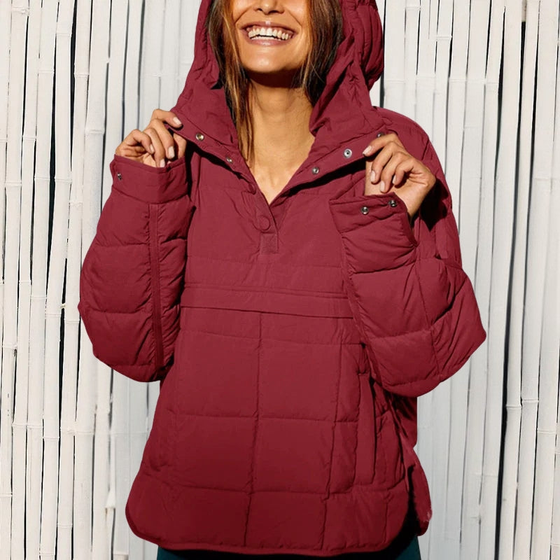 Merve - Elegant Long Sleeve Puffer Jacket