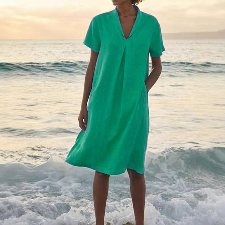 Laurie - Short Sleeve Dress With Pockets