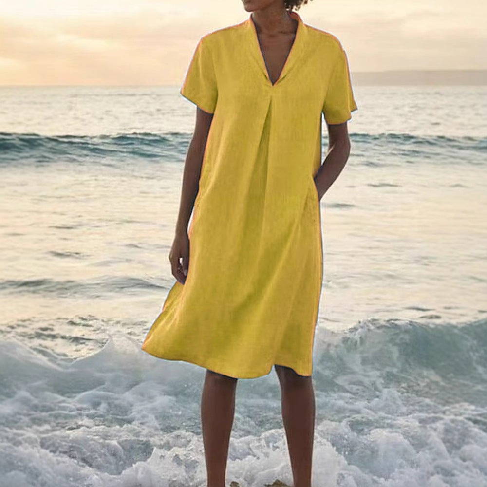 Laurie - Short Sleeve Dress With Pockets