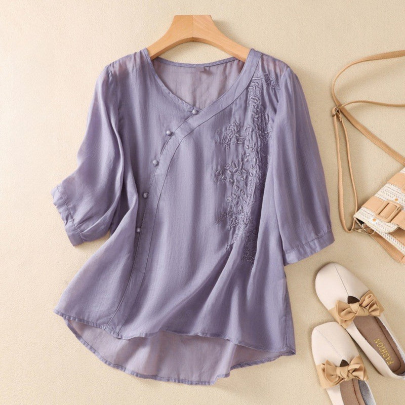 Loreen - Asymmetrical Button Tunic