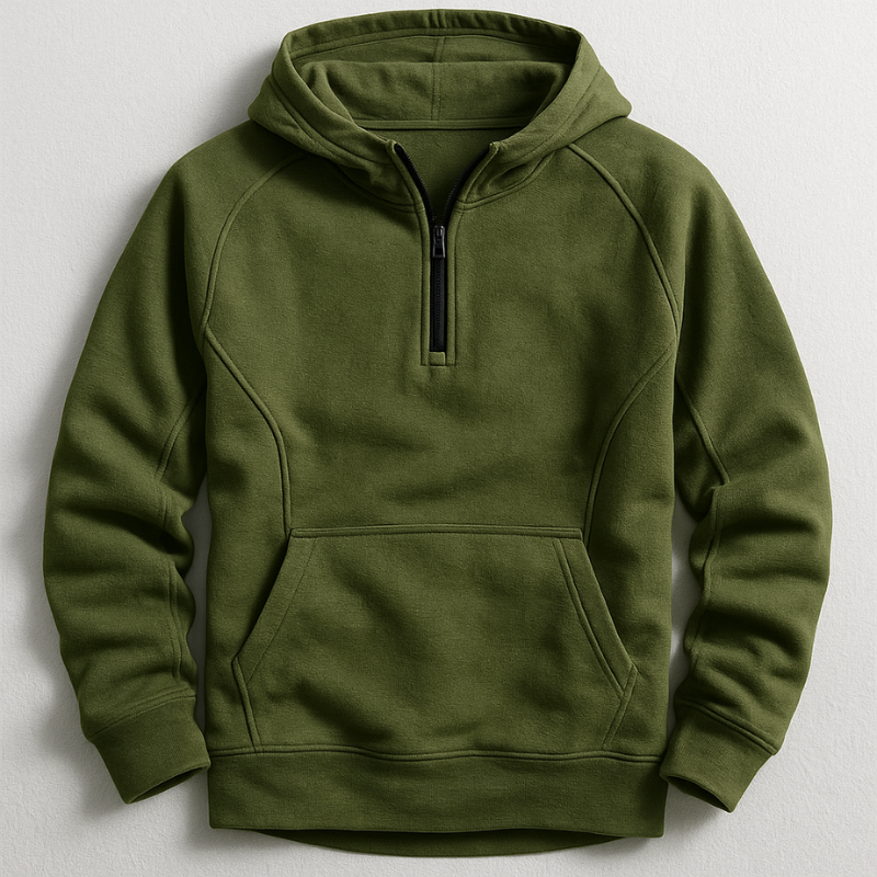 Vesperguard - Quarter Zip Hooded Long Sleeve Sweatshirt