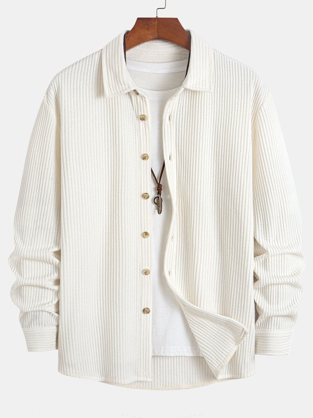 Hadrian - Long Sleeve Shirt With Waffle Texture