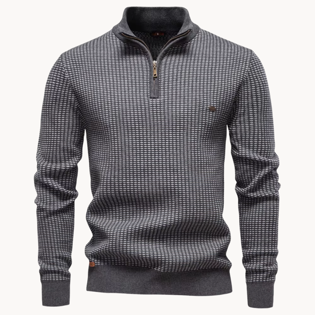 Yvesmund - Half-Zip Jacquard Knit Sweater