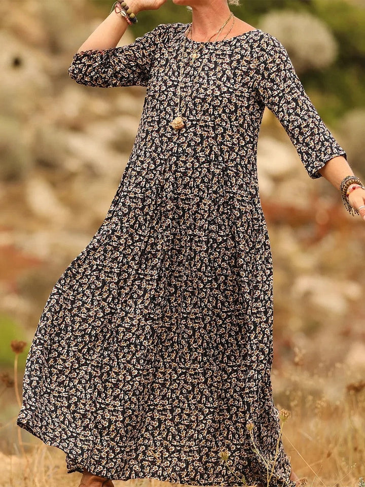 Noellaa - Comfortable Pleated Cotton And Linen Dress