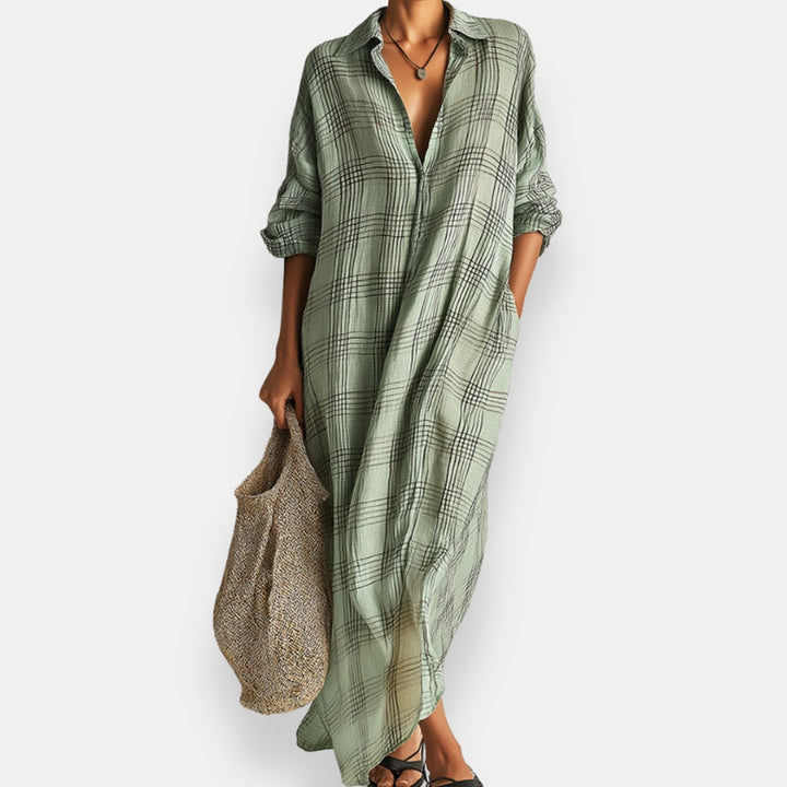 Massiel - Checkered Shirt Dress