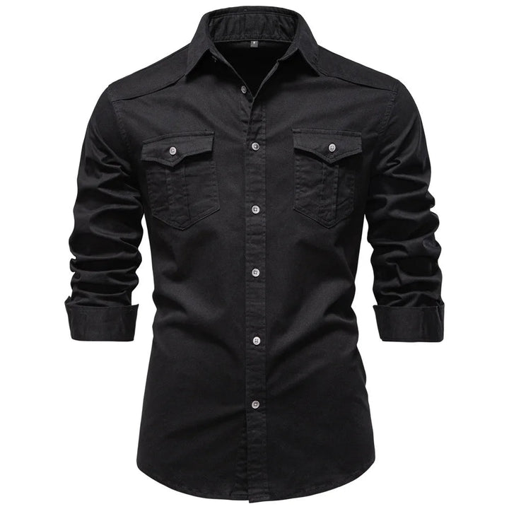 Norbwaldmir - Long Sleeve Cotton Shirt
