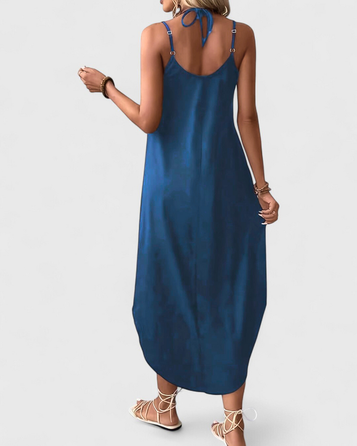 Tracie - Long Dress With Loose V Neck