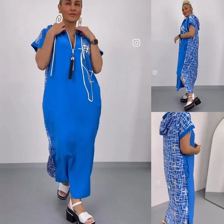 Filiz - Long And Stylish Dress With Hood