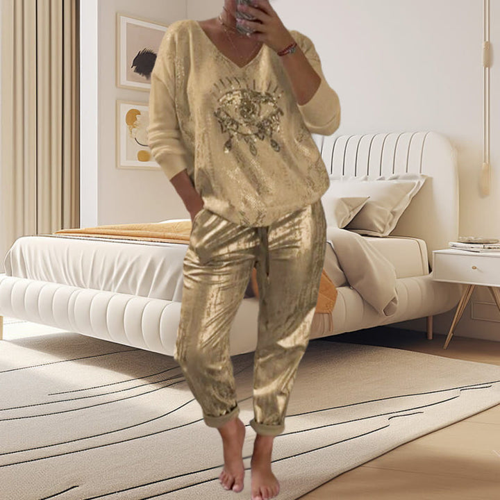 Ashley - Top and Devil's Eye Sequin Pant
